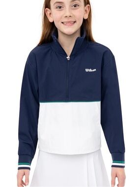 Wilson Navy, White and Teal Quarter-Zip Pullover